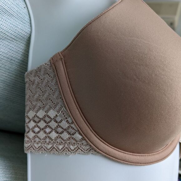 WONDERBRA Lace Nude Beige Color Bra Wire Slightly Padded 34C C018 - Picture 8 of 10